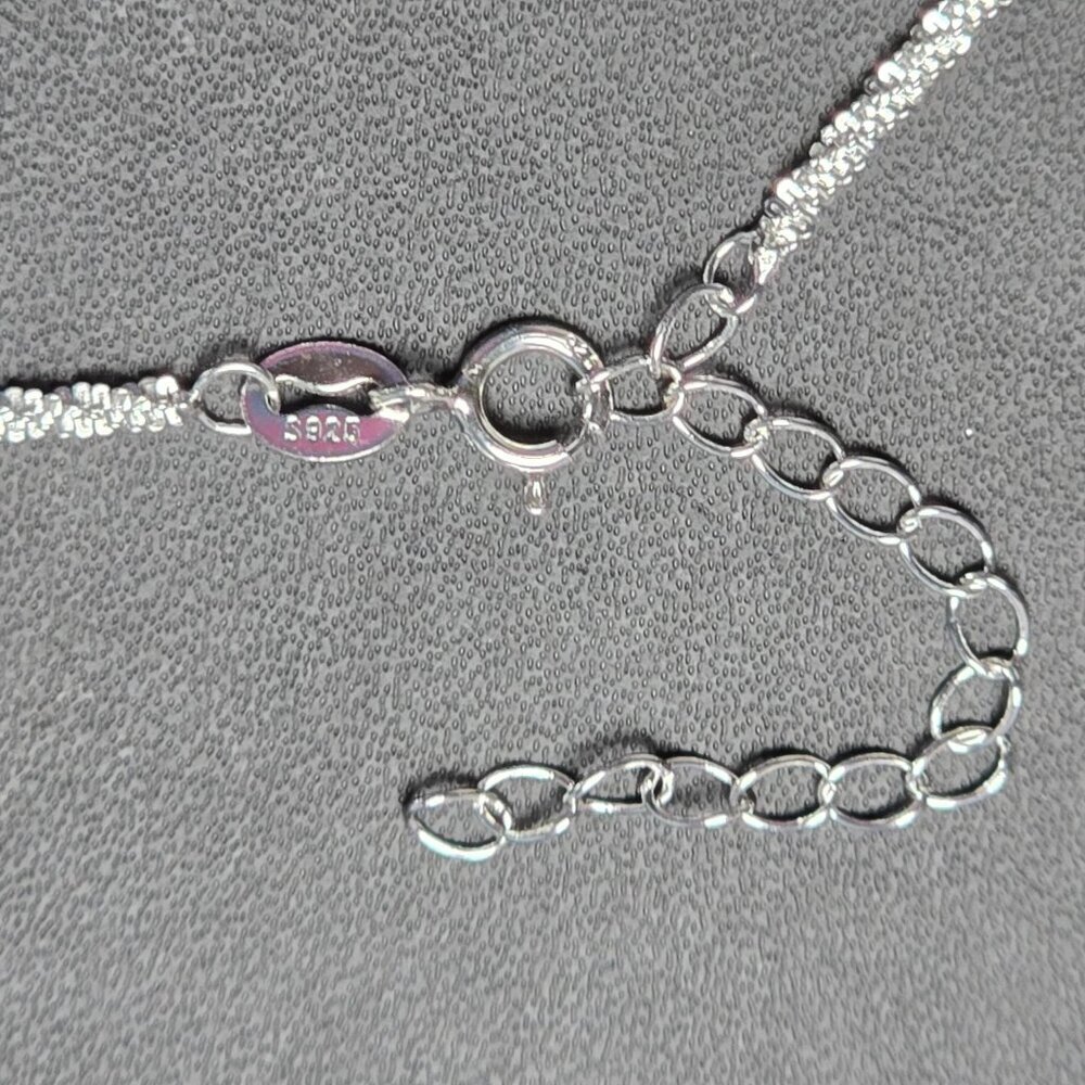 Sterling Silver Necklace‎ With Sparkling Green CZ Pendant (NWOT) - Picture 5 of 6